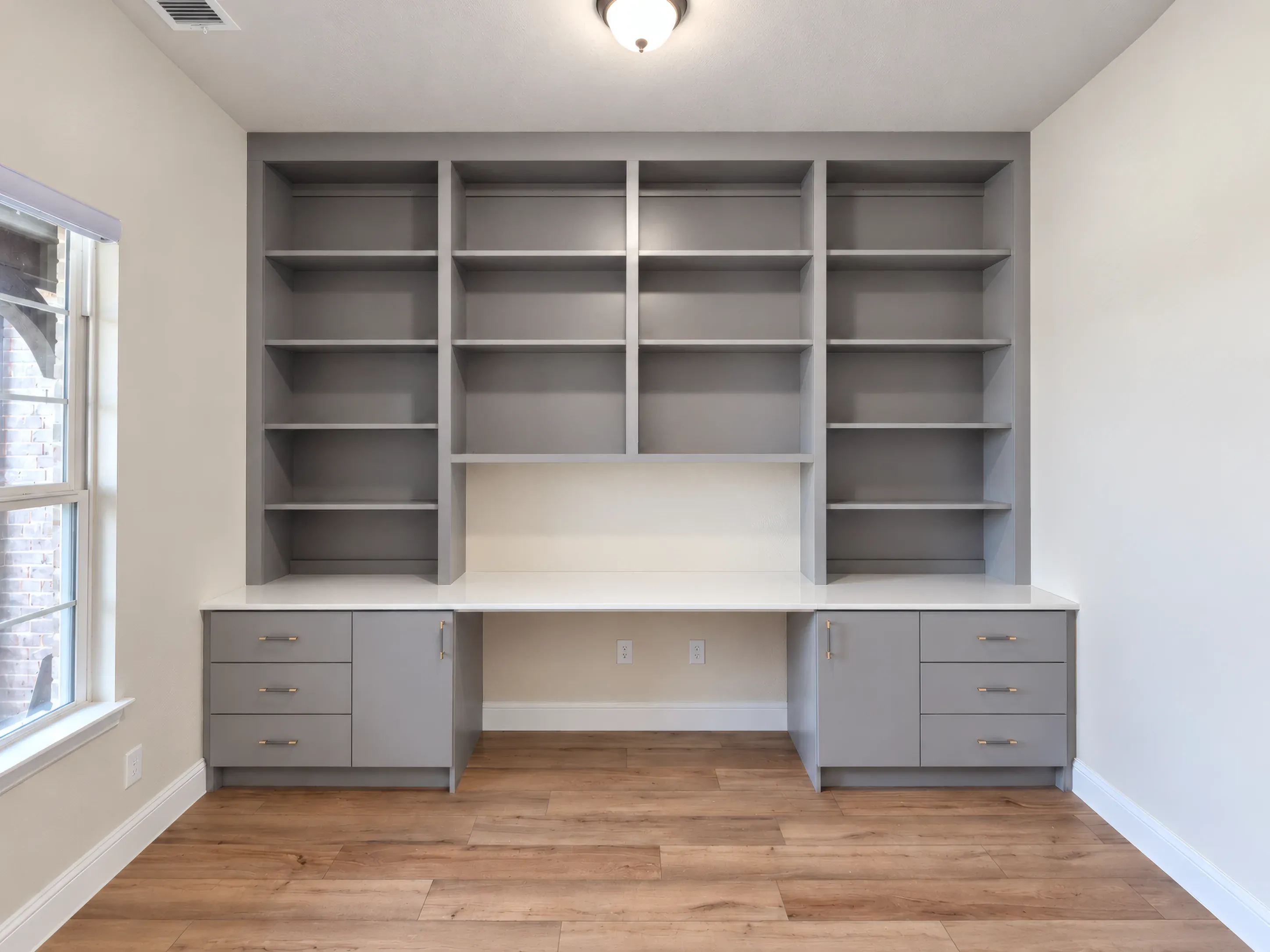 Gray Home Office Built-In
