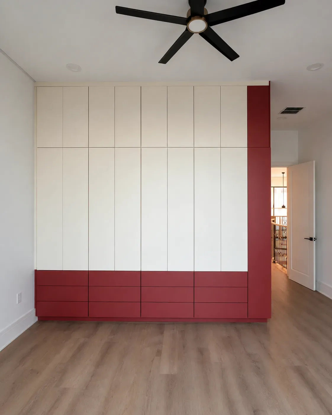 Minimalist Wardrobe with Red Accents