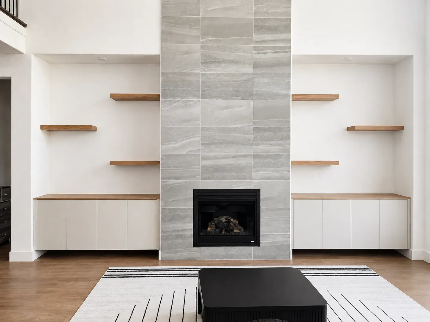 Oak Fireplace Built-Ins