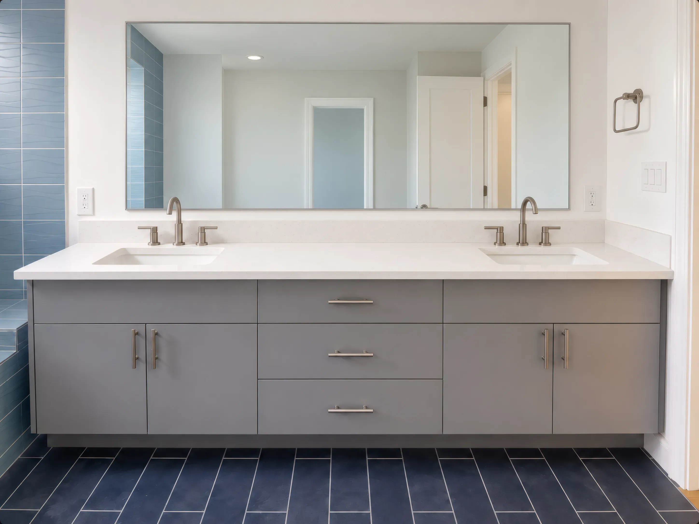 Matte Gray Bathroom Cabinetry
