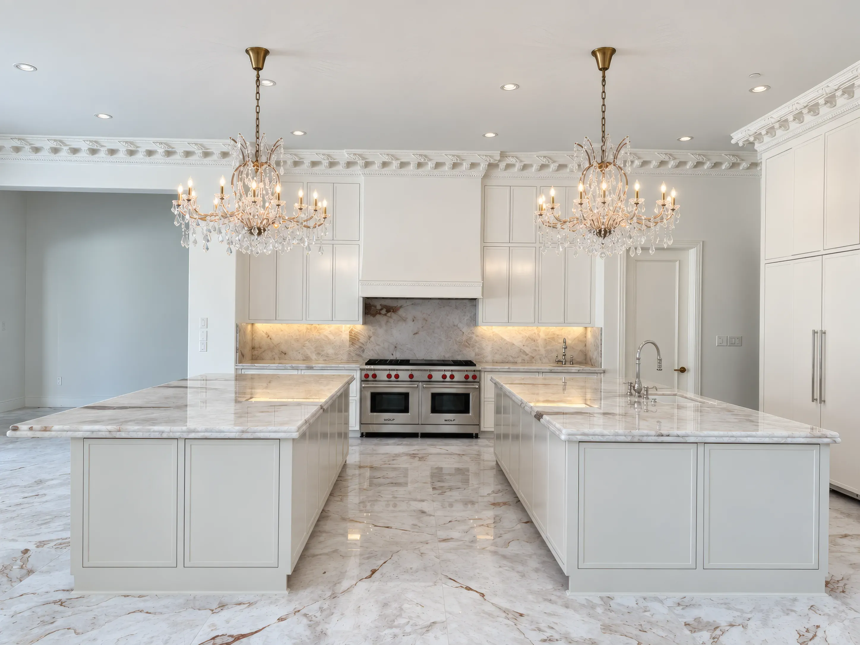 Twin Island Marble Kitchen