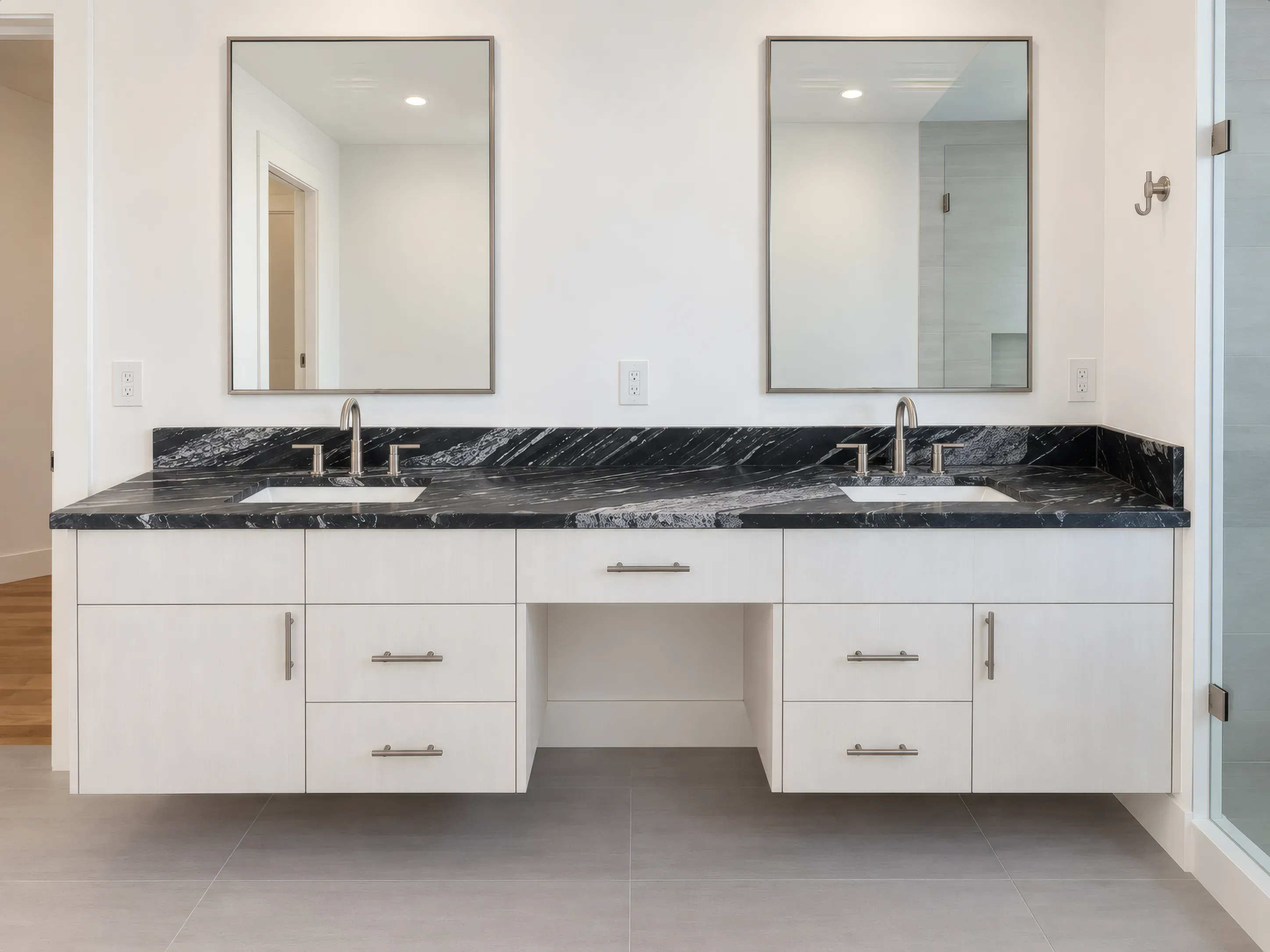 Pale Oak & Black Granite Bathroom