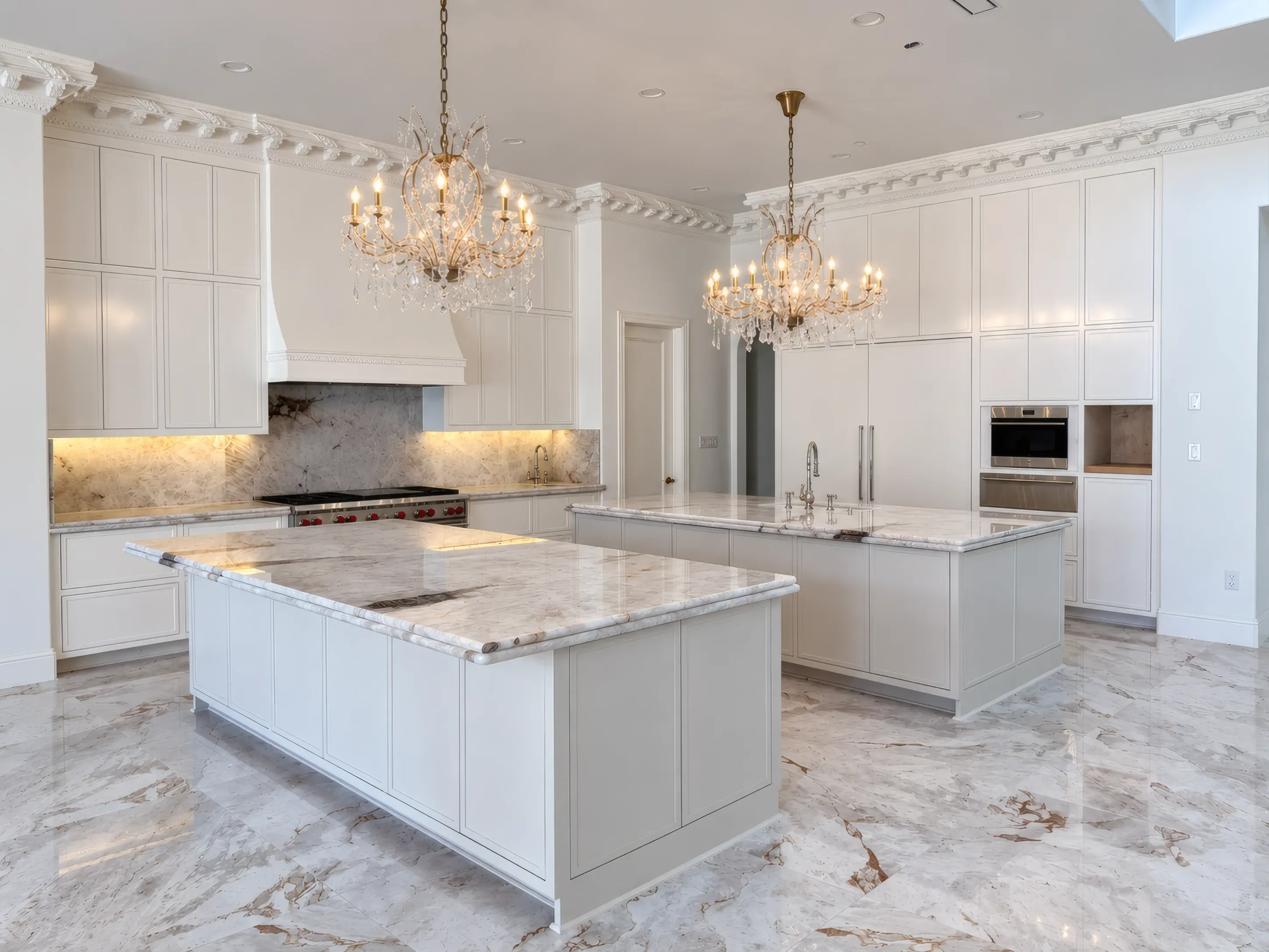 Twin Island Marble Kitchen, view 2