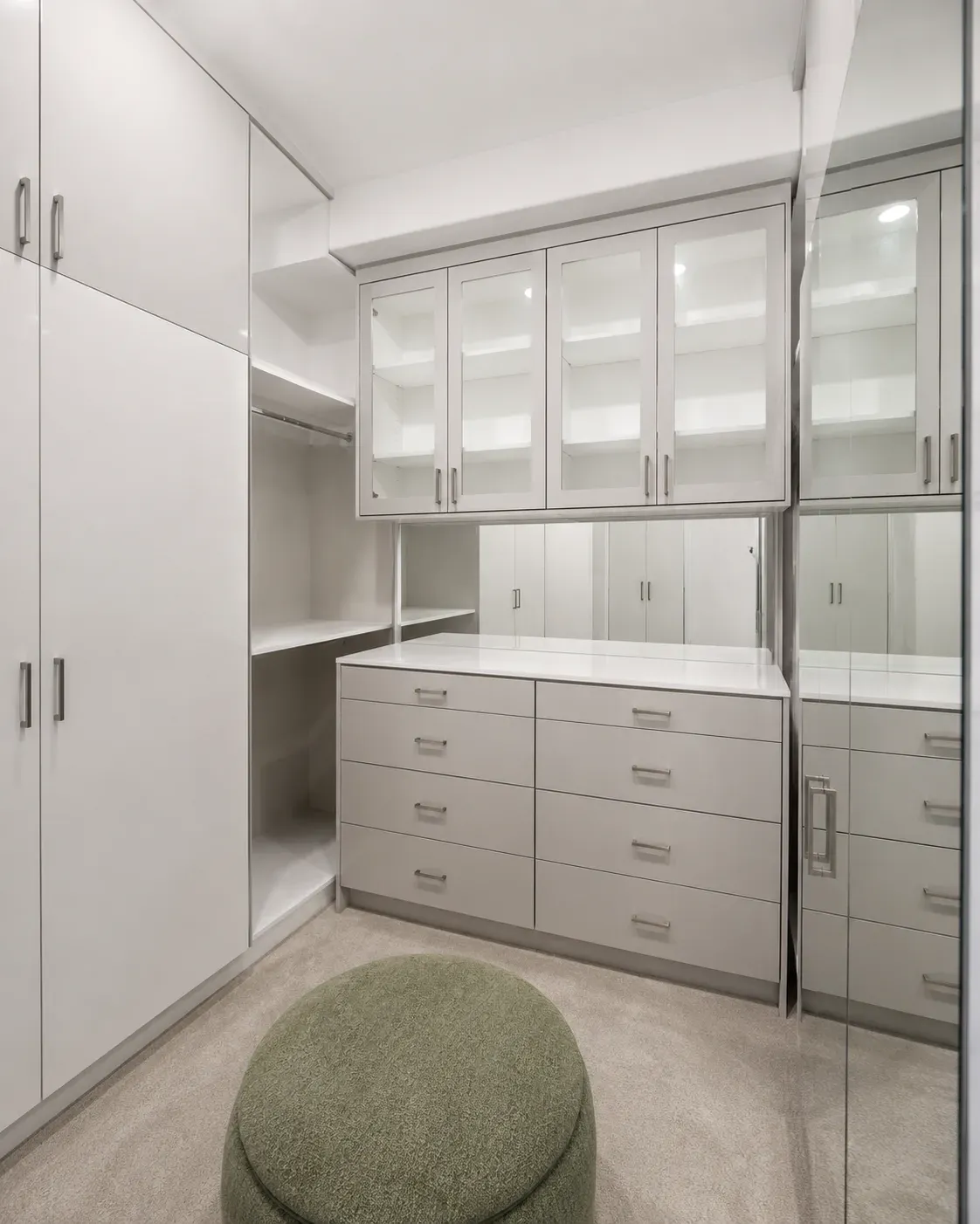 White and Light Gray Walk-In Closet, detail 2