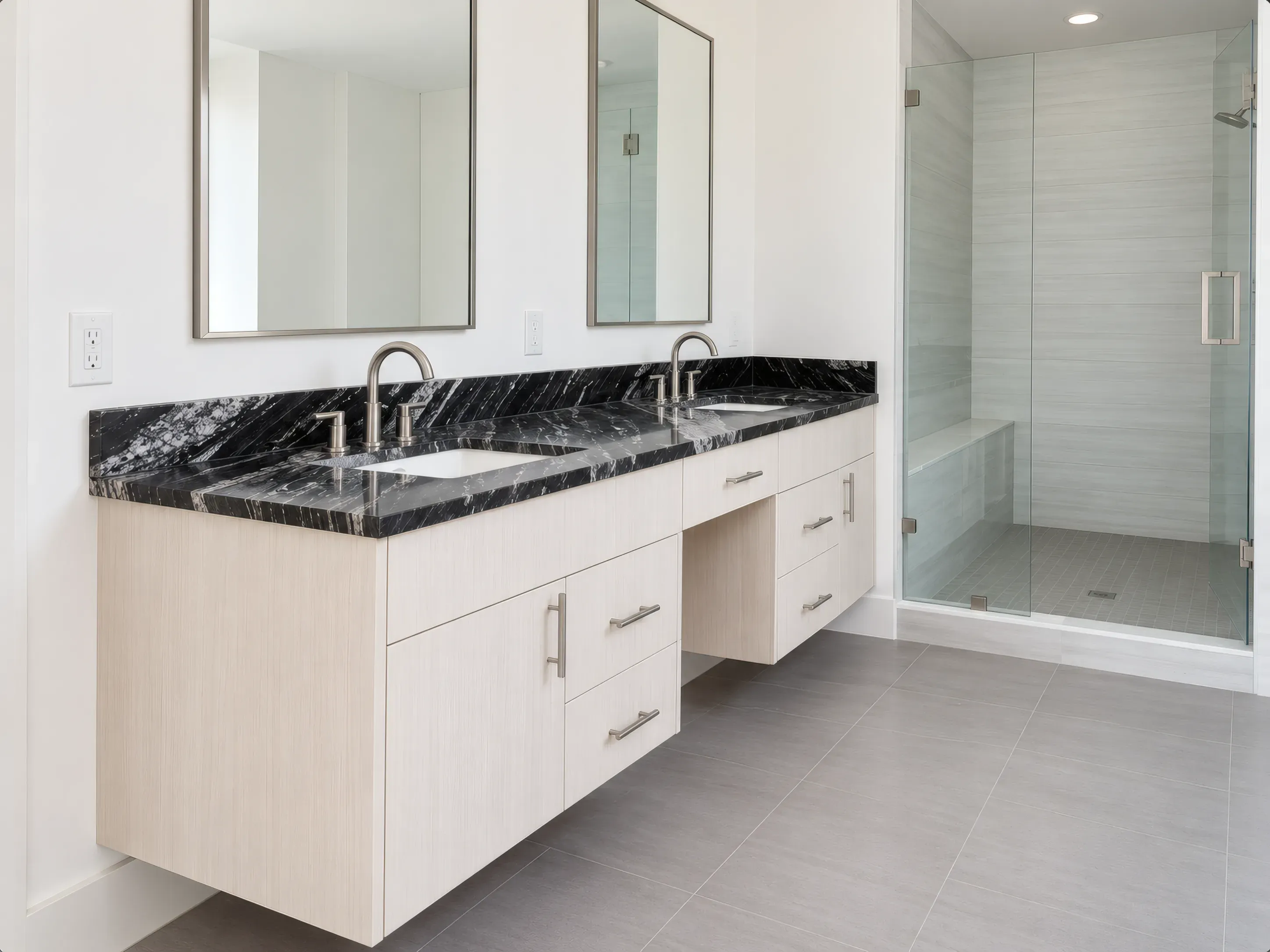 Pale Oak & Black Granite Bathroom, view 2