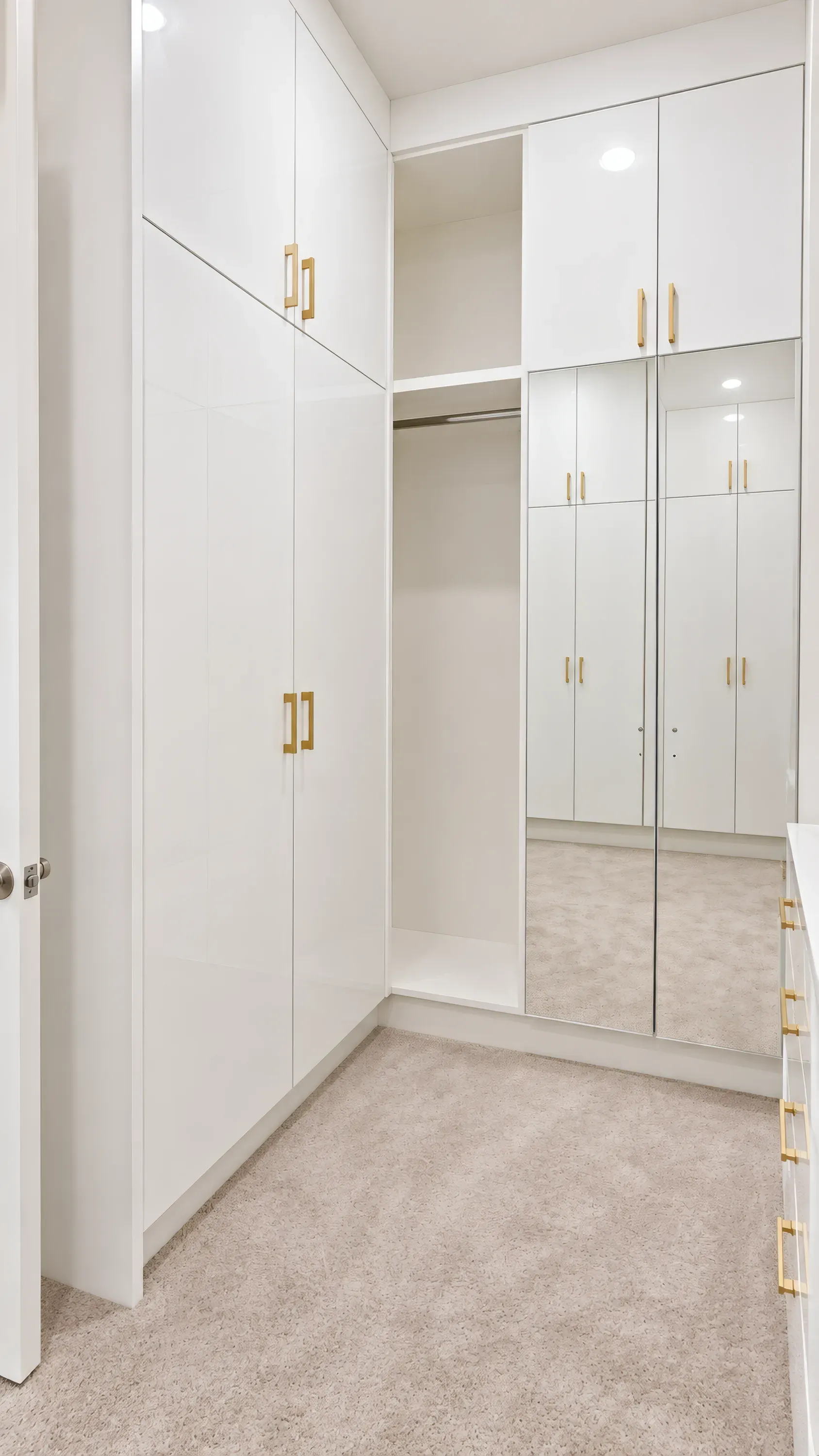 White & Gold Walk-In Closet, view 3