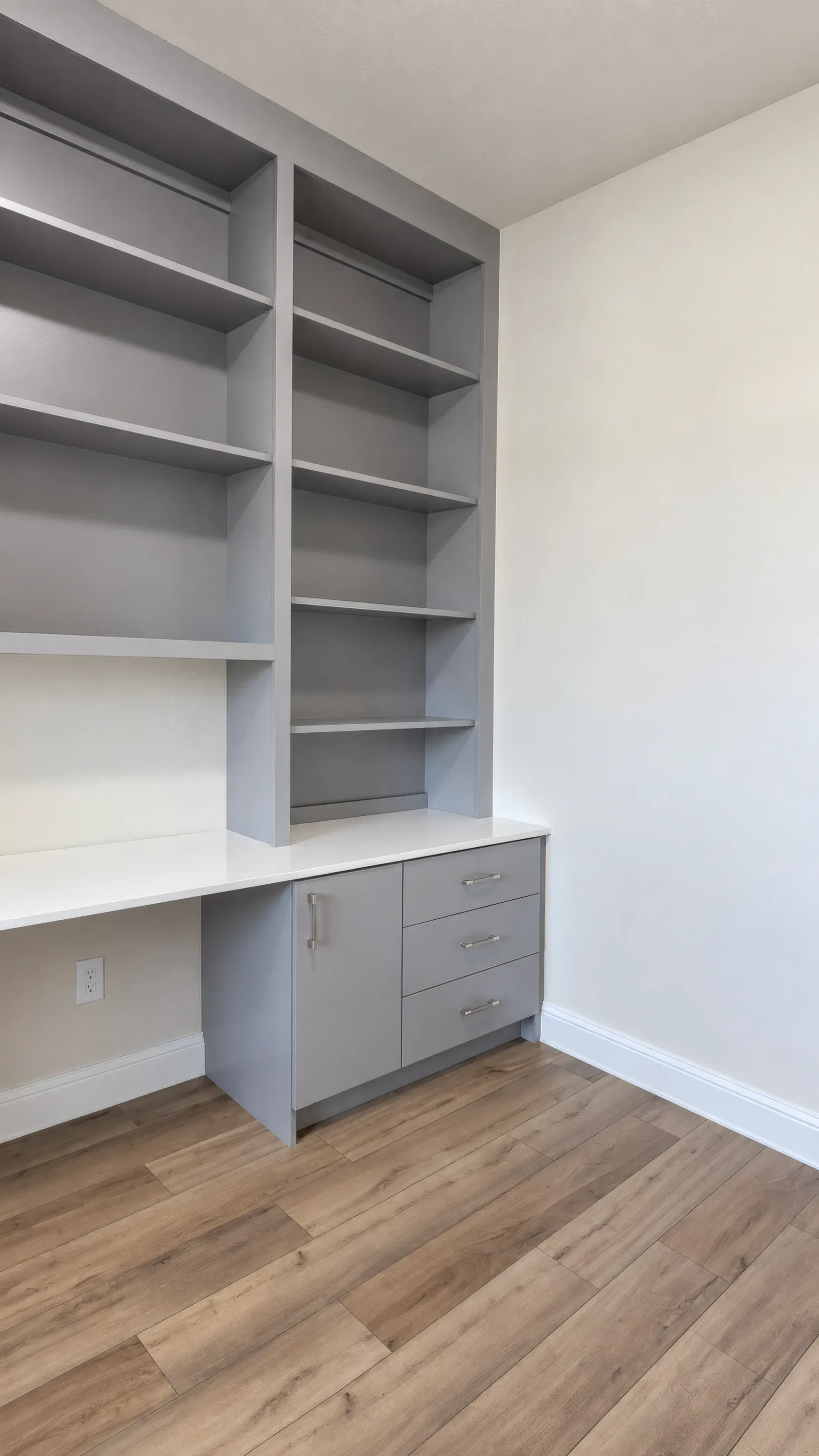 Gray Home Office Built-In, view 3