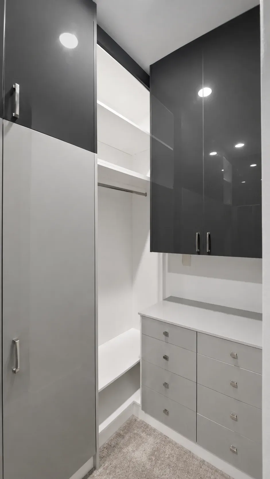 White and Dark Gray Walk-In Closet, detail 3
