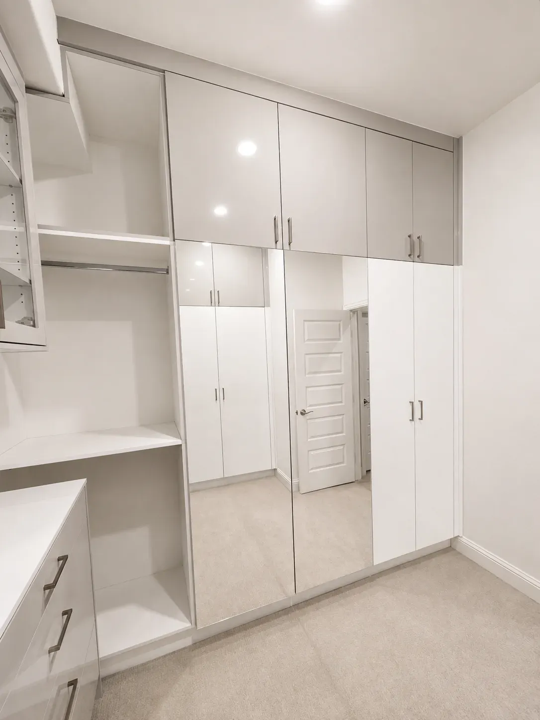 White and Light Gray Walk-In Closet, detail 5