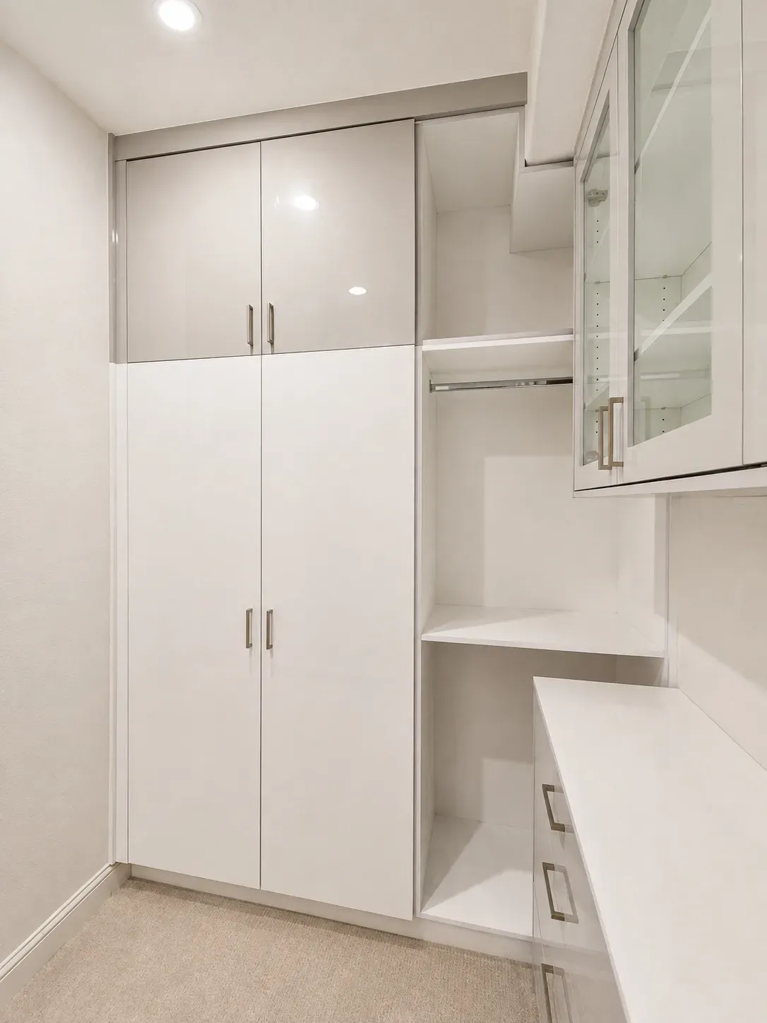 White and Light Gray Walk-In Closet, detail 6